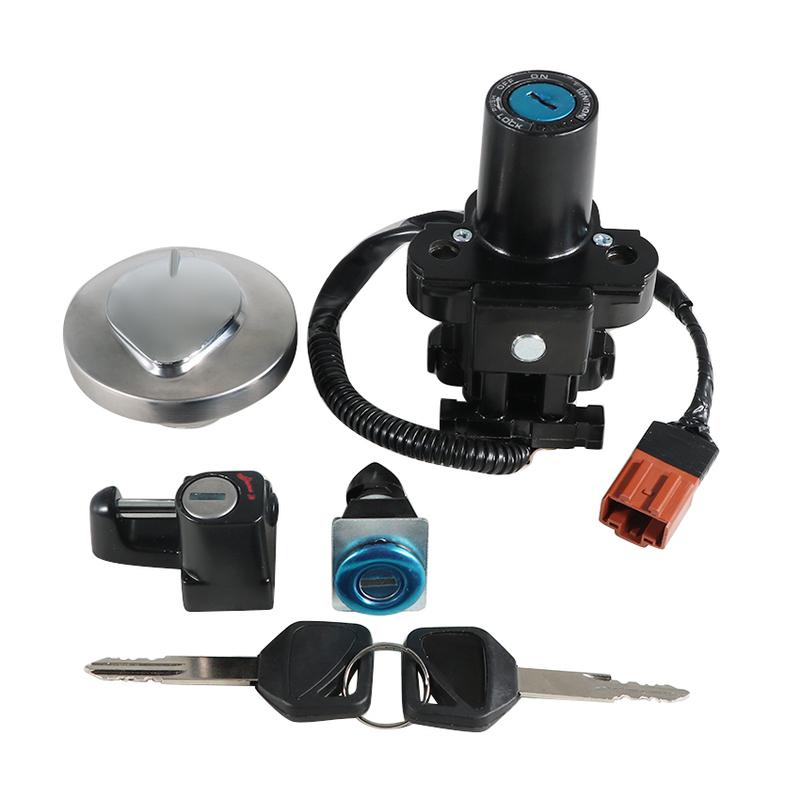 Motorcycle Ignition Switch Fuel Gas Tank Cap Cover Seat Lock Key Set Kit Fits for Honda CB400SS CB400 SS CB 400SS Replace Parts