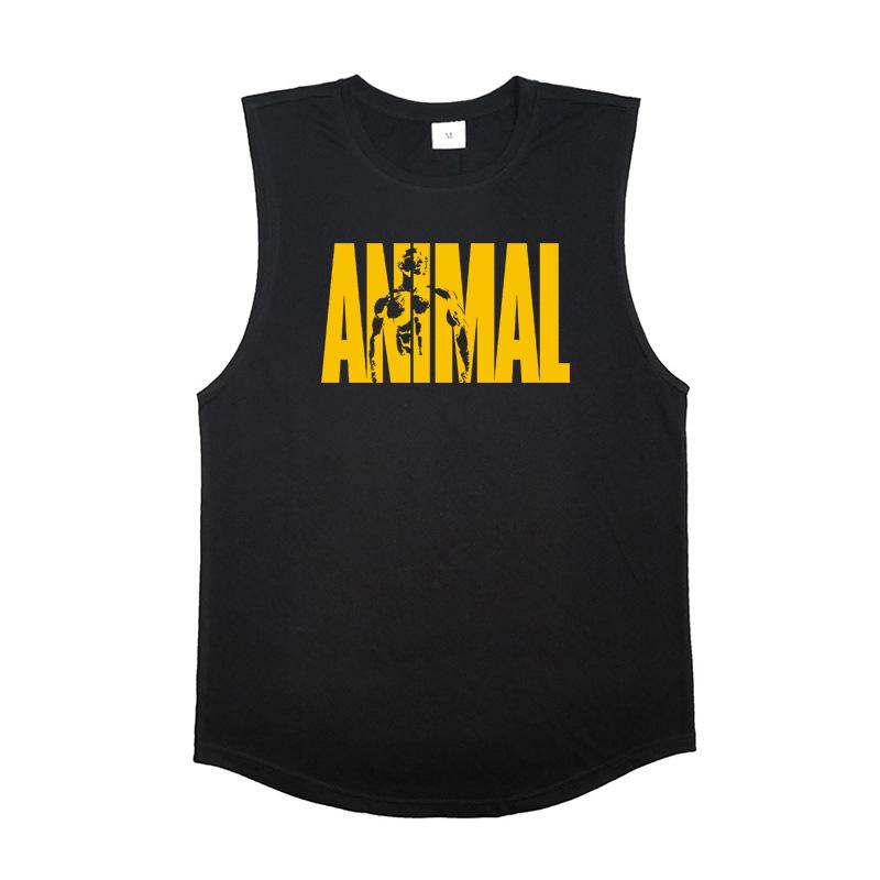 

Новый спортивный жилет мужской свободный летний чистый хлопок фитнес и бодибилдинг быстросохнущий безрукавка плечо белая базовая рубашка без рукавов футболка M чёрный