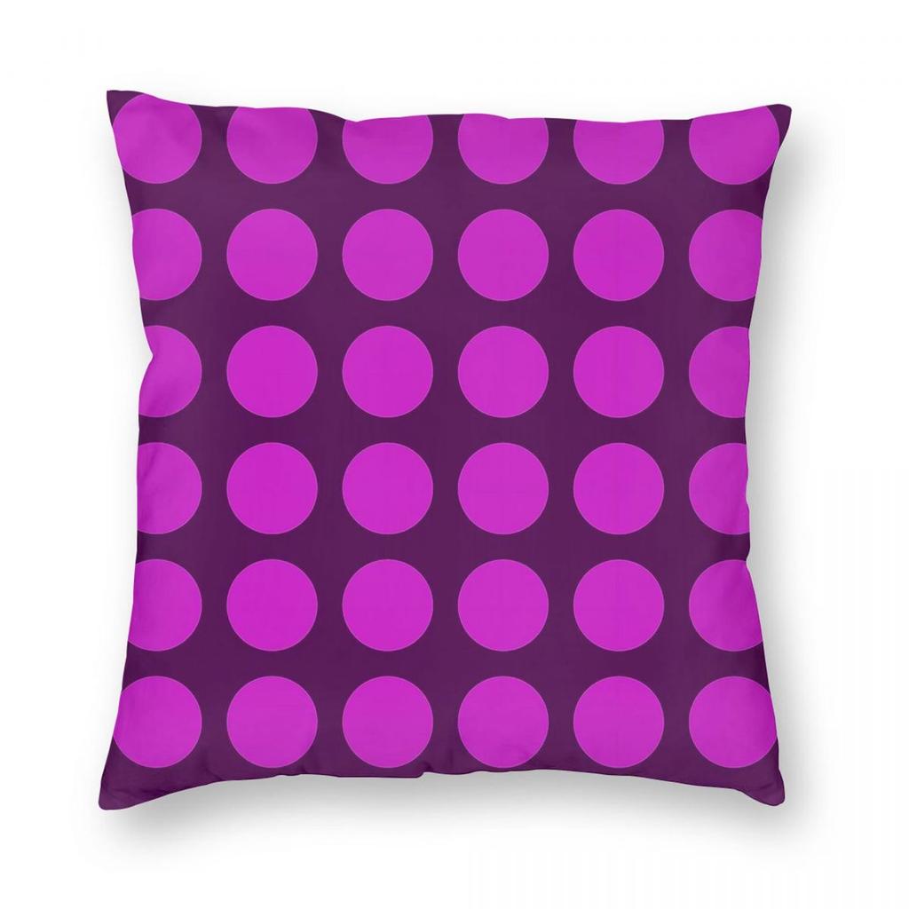 Hot Pink Maroon Polka Dot Pillowcase Polyester Linen Velvet Printed Zip Decor Pillow Case Car Cushion Cover