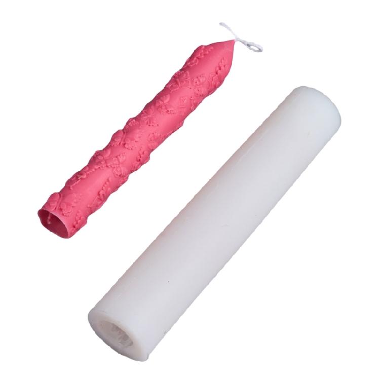 Embossed Flower Butterfly Silicone Candle Molds for Makign Pillar Candle Soap 3D Carved Silicone Pillar Candle Molds