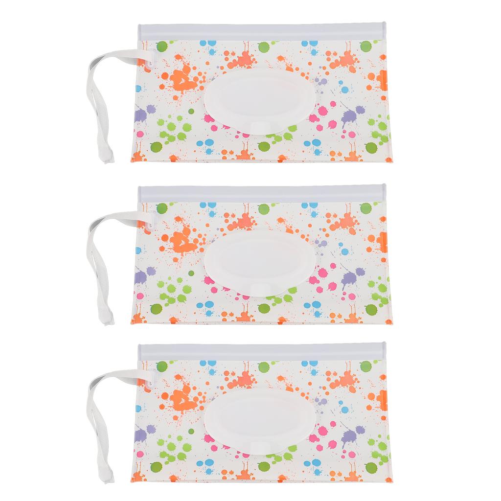 3pcs EVA Wet Wipes Pouch Reusable Wet Wipes Dispenser Bag Flip Top Window Portable Baby Wipe Case
