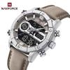 NAVIFORCE Montre à Quartz de Luxe pour Homme Montre à Double Affichage pour Homme Bracelet Original Étanche Réveil Chronographe Reloj 9263