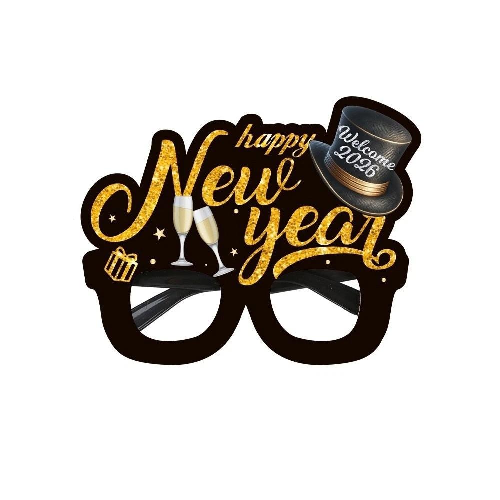 Letters and Numbers 2026 New Year Glasses New Year Decorative Glasses  Xmas Party Decoration