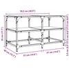 VidaXL Coffee Table with Transparent Glass Top 78.5x40x45cm Steel, Side Table, Living Room Table, Tea Table, End Table 846010