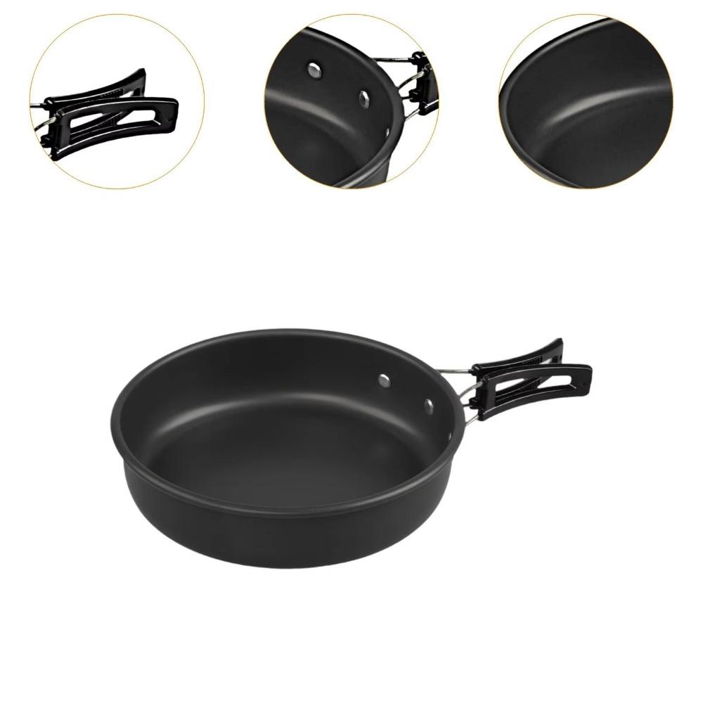 With Foldable Handle Picnic Cookware Set Non-stick Outdoor Pan Pot Hiking Skillet