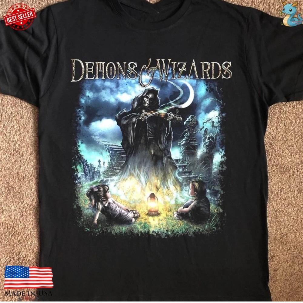 Demons & Wizards Tribute T Shirt Inspired Metal Band Graphic Concert Tee Unisex T-Shirt M