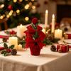 Fabric Christmas Potted Plant Wine Red Christmas Decoration Plant Mini Potted Christmas Tree  Desks