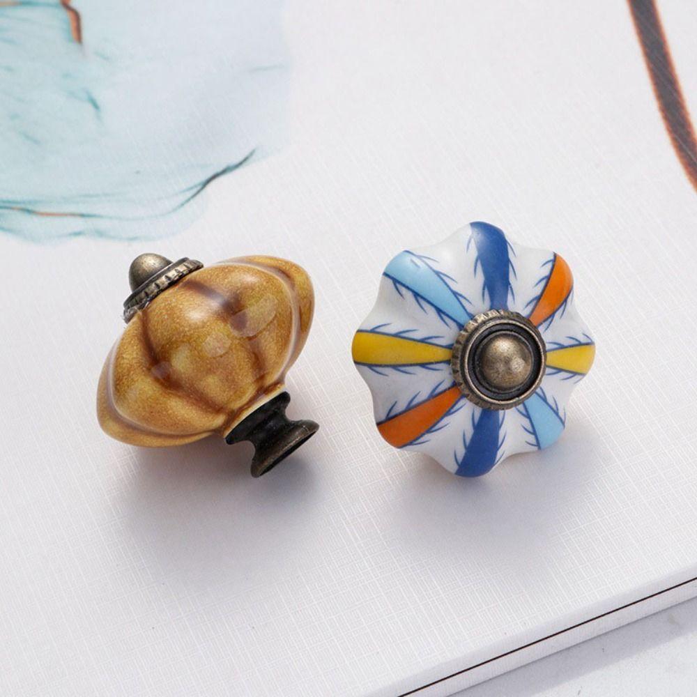 Single Hole Pumpkin Handle Multiple Colors Furniture Knob Durable Vintage Door Handle  Drawer