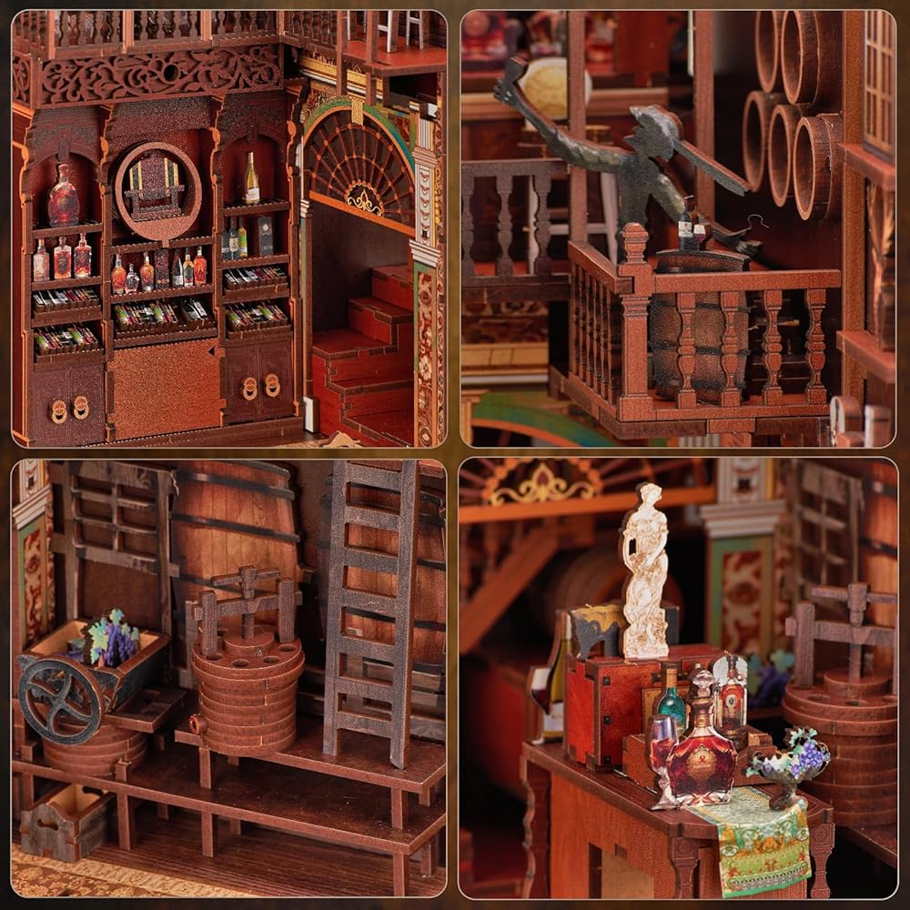 MiniCity DIY Book Nook Kit 3D Miniature House with LED Decoration for Teens and Adults