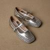 Fashion Summer 2025 New Soft-soled Flats Shoes Round Head Retro Women Hollow Out Women Shoes Fashion Shallow Flat Shoes 659
