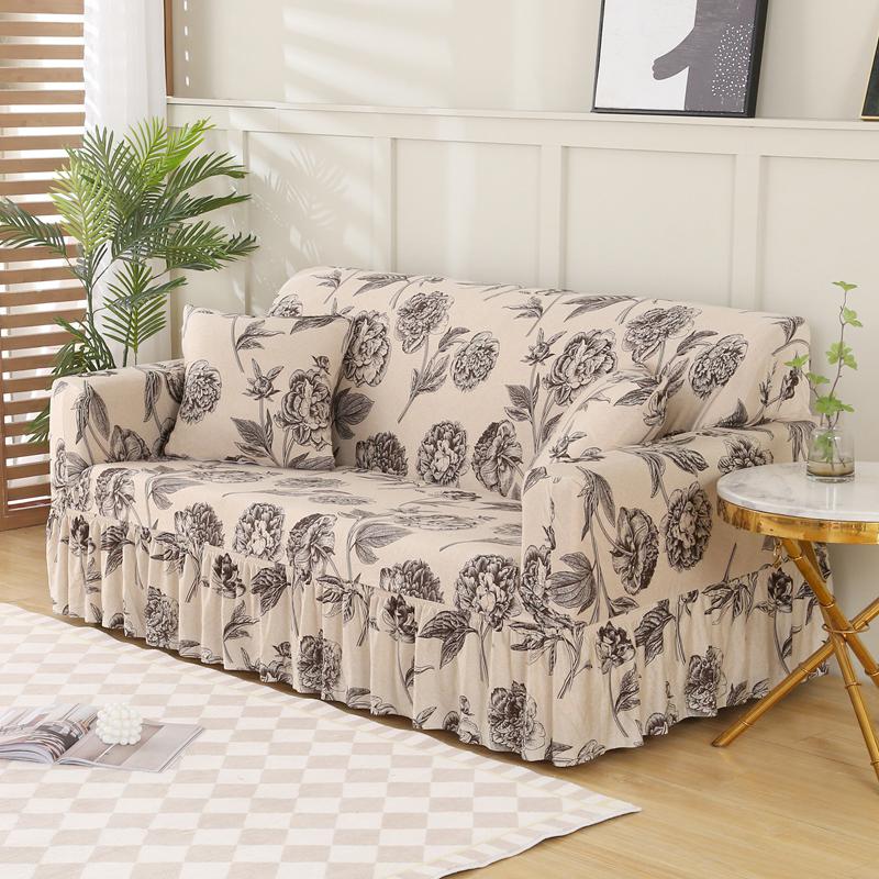 Sofa Skirt Cover Sofa Protector Stretch Slipcover For 1/2/3/4 Seat Couch Cover Corver Sofa Cover Geometric Printed