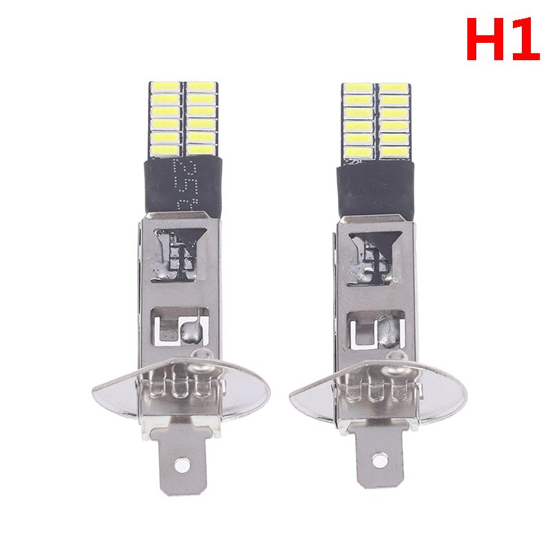 

2 шт. светодиодные лампы H3 H1 для противотуманных фар 24 SMD белые 12 В светодиодная противотуманная фара ходовой огонь as the picture