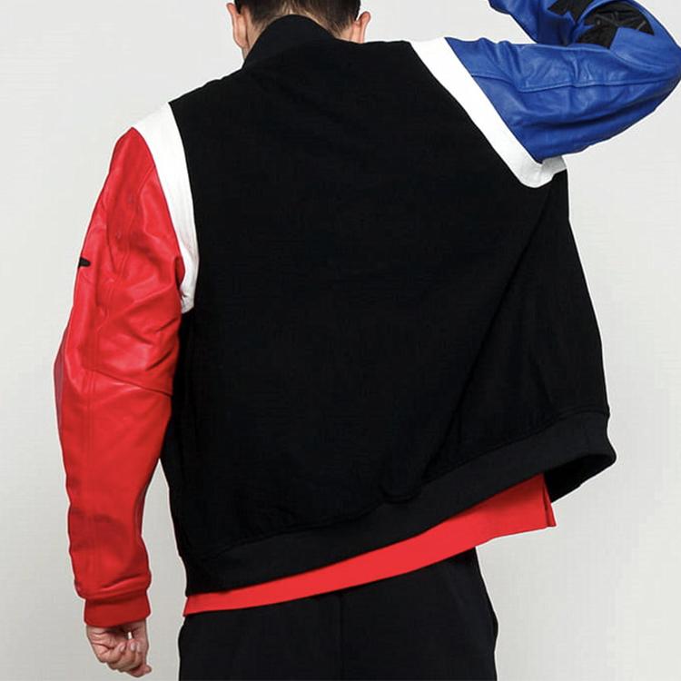 Jordan Yin Yang Sleeve Destroyer Skórzana Kurtka Varsity Męska Kurtki Czarna AT9959-010