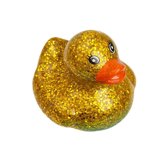 LED Light Up Duck Glow Toy, Glitter Flashing Yellow Duck with Squeaky Sound, Stress Relief Sensory Toy for Kids, Bath Toy for Party Gift