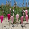 Flamingos Yard Decorations Plastic Flamingo Lawn Statue with Metal Stakes
