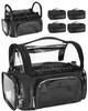 Estojo Profissional para Pincéis de Maquiagem Relavel 4 Bolsas Pequenas Porta Grande Bolsa de Viagem PVC Transparente Impermeável+Nylon Fechamento com Zíper