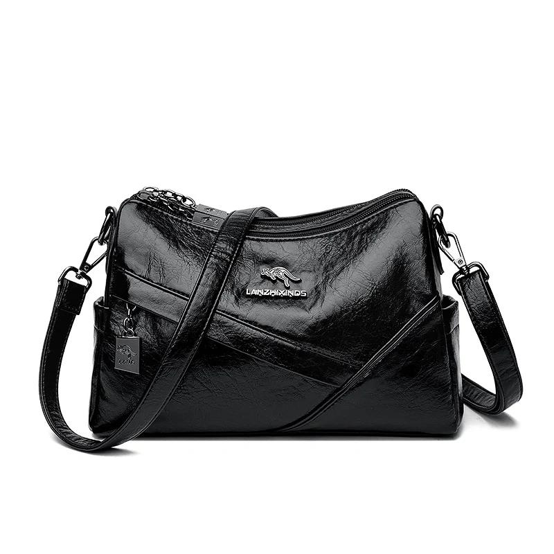 

Однотонная сумка через плечо для женщин, сумки большой вместимости, люксовые брендовые повседневные и винтажные элегантные женские сумки, новые