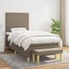 Maison Exclusive - Slatted Bed Base with Taupe Mattress 90x200 Cm Fabric
