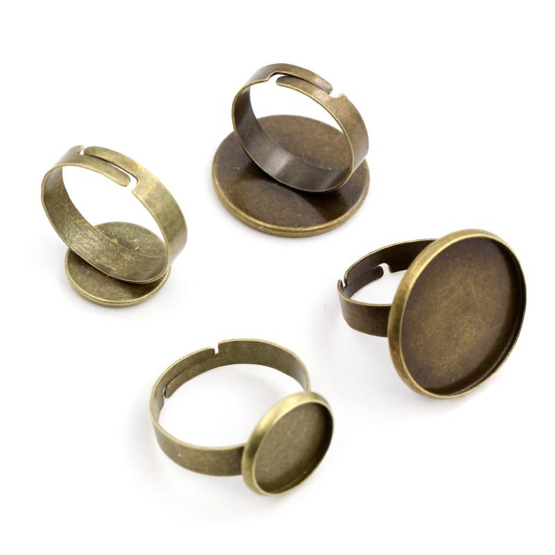 

12mm 20mm 25mm 10pcs Black Silver Plated Adjustable Ring Settings Blank/Base,Fit 12/20/25mm Glass Cabochons;Ring Bezels 12mm бронзовый