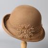 Autumn and Winter Wool Bucket Hat Women's Autumn and Winter Pearl Pot Hat Elegant Bow Temperament Versatile Felt Hat