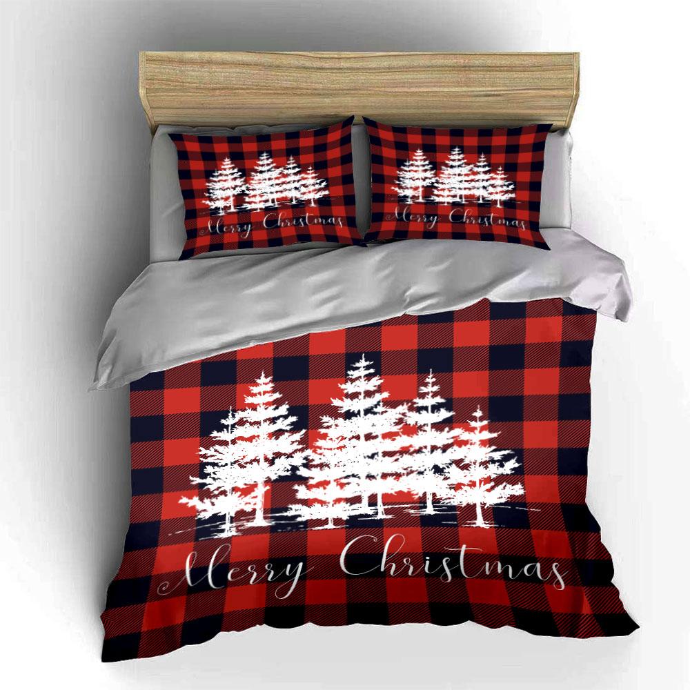"Merry Christmas Plaid Bedding" Bedding Duvet Cover Set Duvet Cover Pillowcases (1 * Duvet Cover 2 * Pillowcases, without duvet insert)