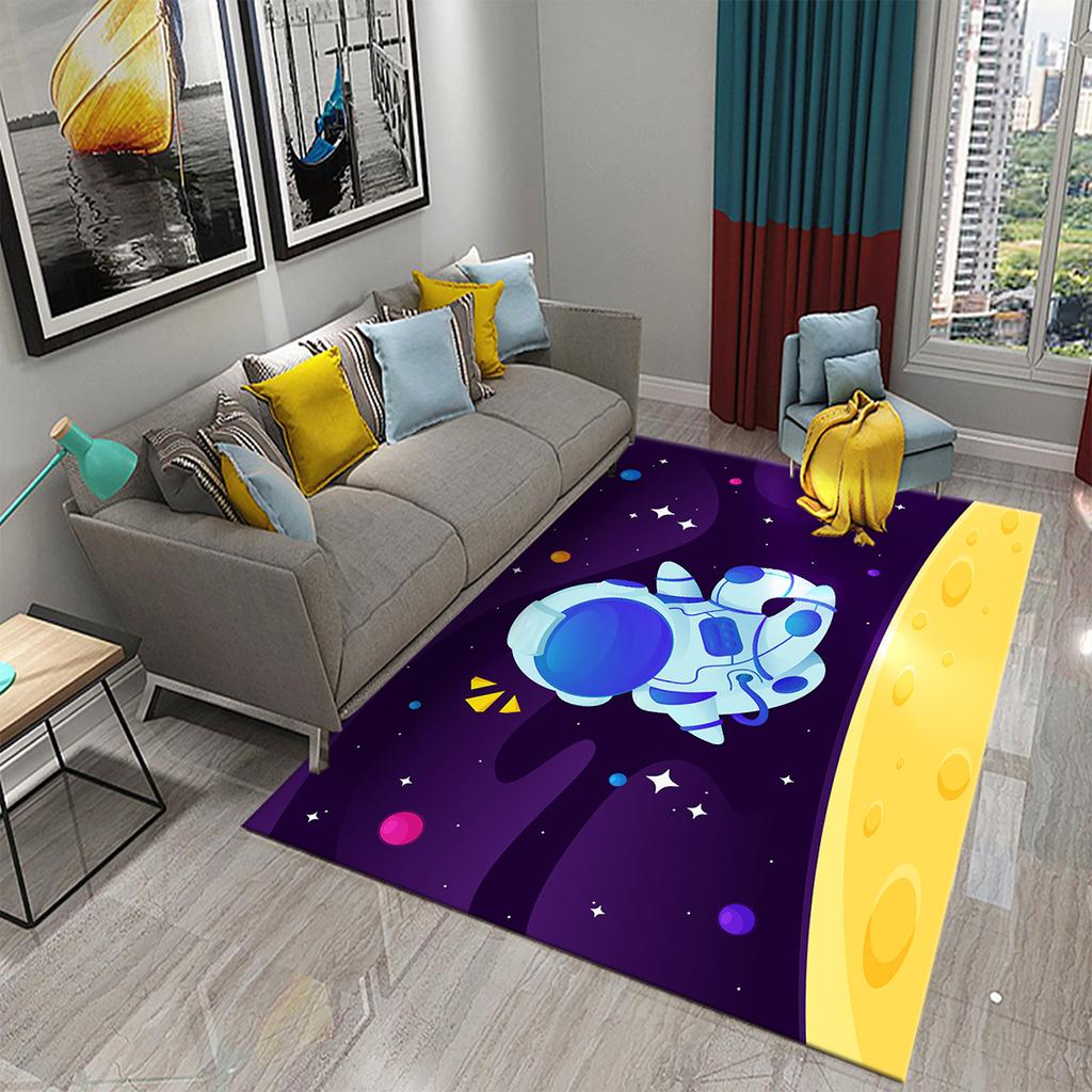 3D Cartoon Cute Astronaut Carpets for Living Room Kitchen Bedroom Bathroom Entrance Non-slip Area Rug Kawaii Kids Decor Carpet