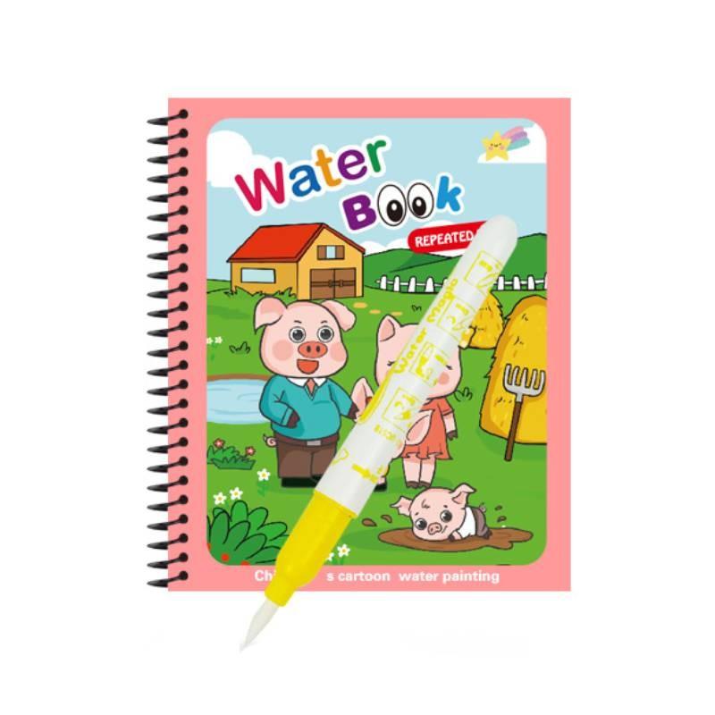 Colorful Reusable Water Painting Book For Kids With Fun Animal Designs For Creative Play