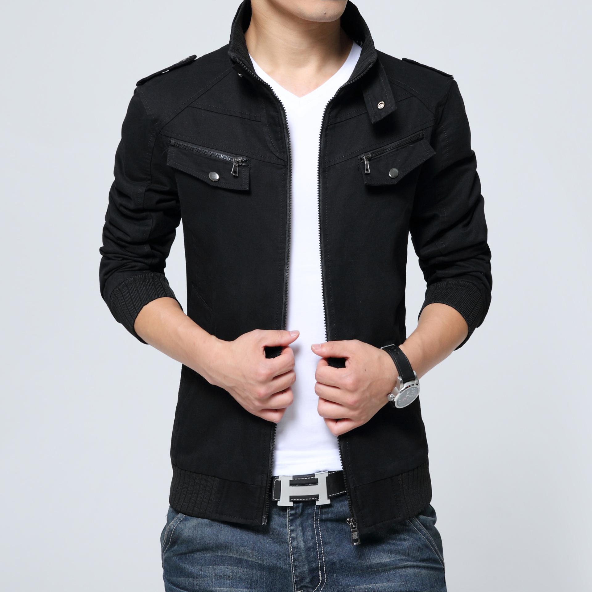 Повседневная куртка мужская осенне-зимняя мужская корейская версия приталенная модная — фото 4