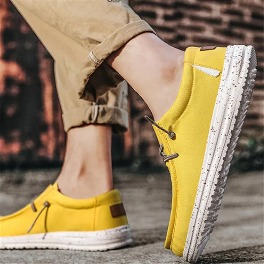 2025 Men's Casual Shoes Flat Outdoor Mens Sneakers Lightweight Boat Shoes Driving Loafers Breathable Men Canvas Shoes
