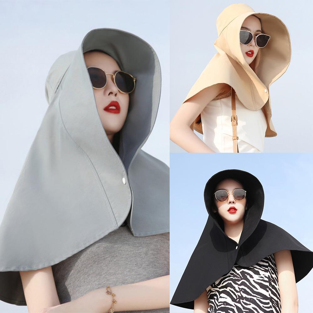 Chapeau de soleil à grand bord pour femmes, casquette seau avec rabat de cou, Protection complète Anti-UV, chapeaux de plage pour dames, chapeau pare-soleil LM