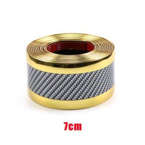 VÂNZARE Fibră de carbon Bandă de turnare din cauciuc Moale Negru Trim Bandă pentru bara de protecție DIY Protector pentru prag Protecție pentru margini Autocolante pentru mașină
