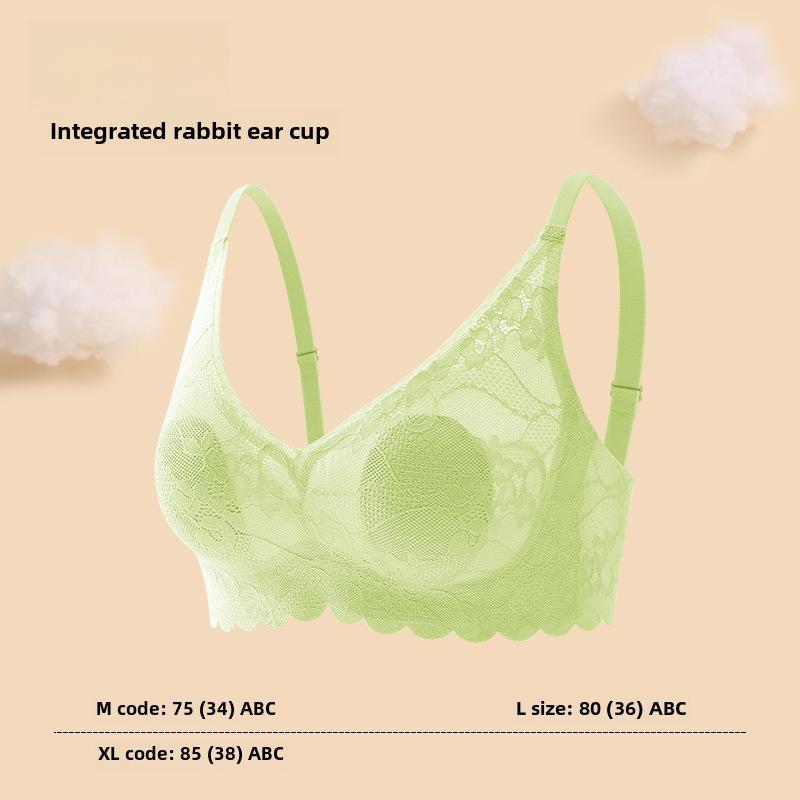 

Женский бесшовный кружевной бюстгальтер Wankang — удобный, высокоэластичный, антиклещевой, с чашечками из латекса в форме кроличьих ушек XL:85(38)ABC