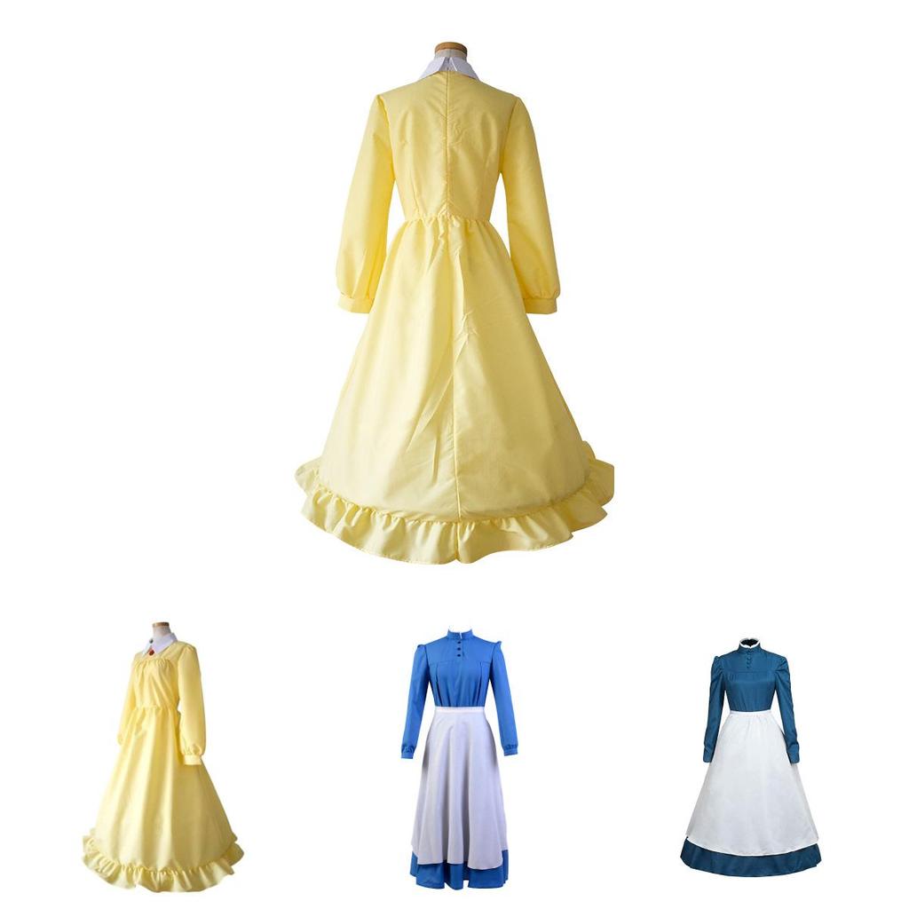 Costume de cosplay de Sophie du Château Ambulant : robe magnifique à manches longues