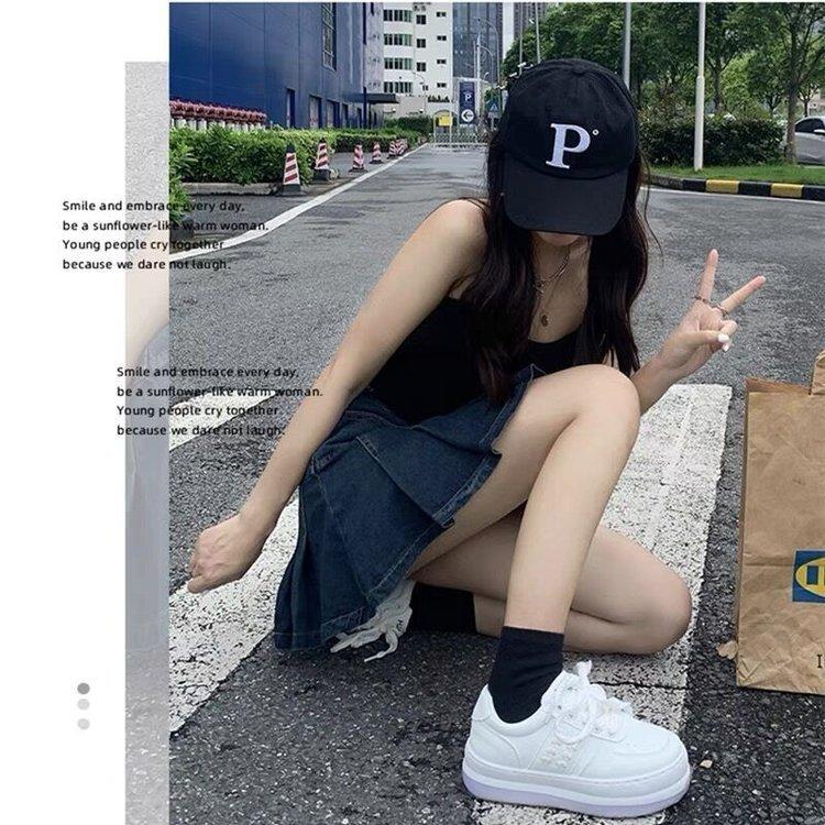 Sneaker Damen 2025 Herbst neu Gummi weichsohlige Muffin erhöhend Brotschuhe einfarbig lässige weiße Schuhe