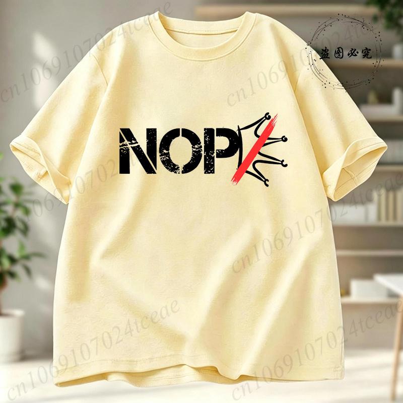 Summer Funny Nope No Kings Unisex Unisex Tshirt Short Sleeve Tee Clothing Casual Hip Hop Streetwear Fashion Trendy Tees Tops