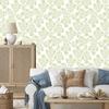 Wallpaper Flowers White and Cream, White Background for Living Room and Bedroom 50x1000