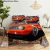 Sportovní auto Digitální tisk Polyesterové prostěradlo s povlakem na polštář Kreslený dětský dárek Závodní auta Ložní prádlo