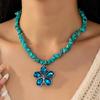 European & American Irregular Beach Turquoise Necklace - Simple, Versatile Natural Stone Women's Accessory