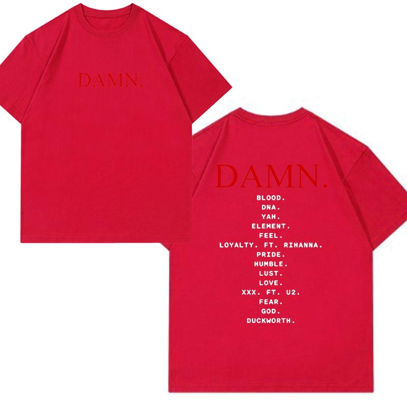 T-shirt Damn Kendrick Lamar pour homme, avec la liste des titres de l'album Mr Morale & The Big Steppers, style hip-hop gothique surdimensionné.
