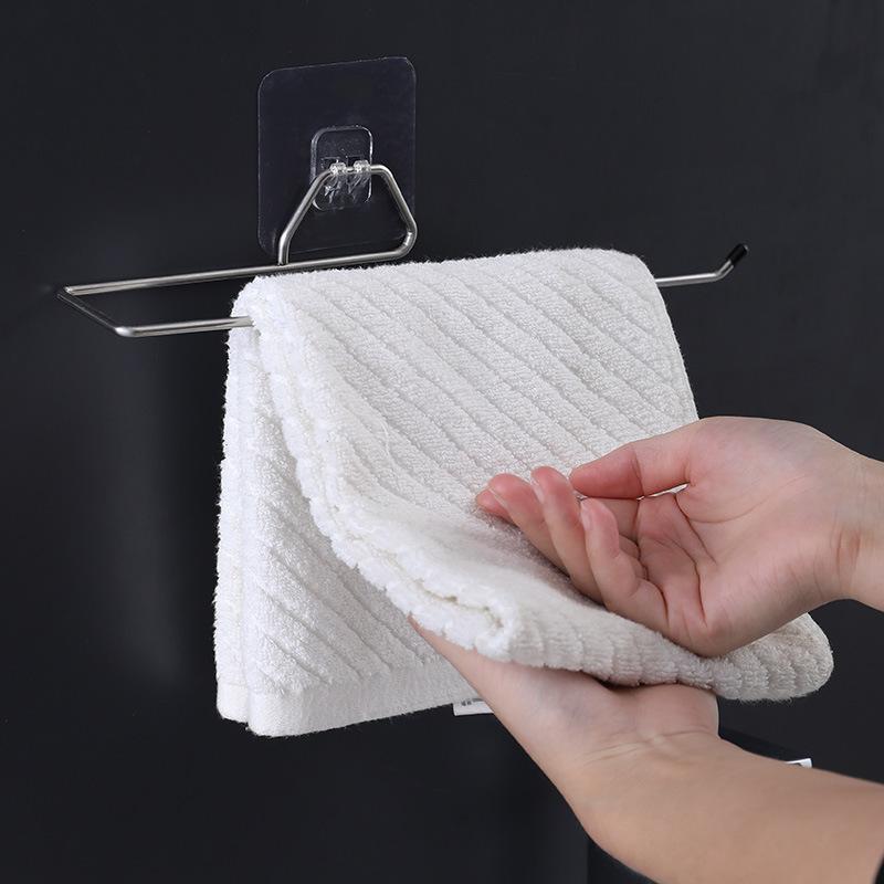 Edelstahl Punch-Free Küche Badezimmer Rollenpapier Handtuchhalter Eisen Rack Lazy Rag Bracket