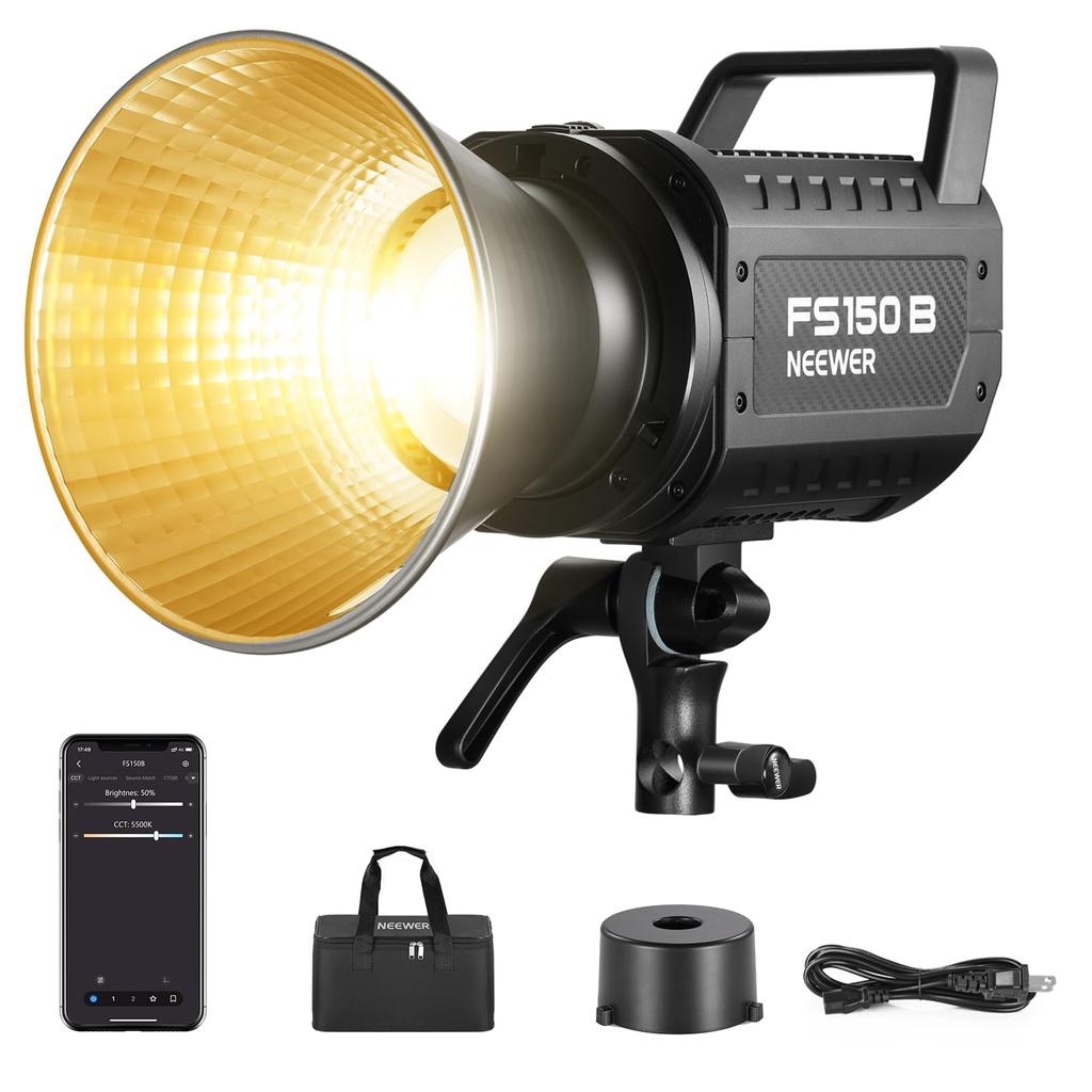 NEEWER FS150B Studio Light LED Video Light Control 130W Bicolor COB Silent Shooting Continuous Output Light Continuous Light 4 Types Precise Dimming