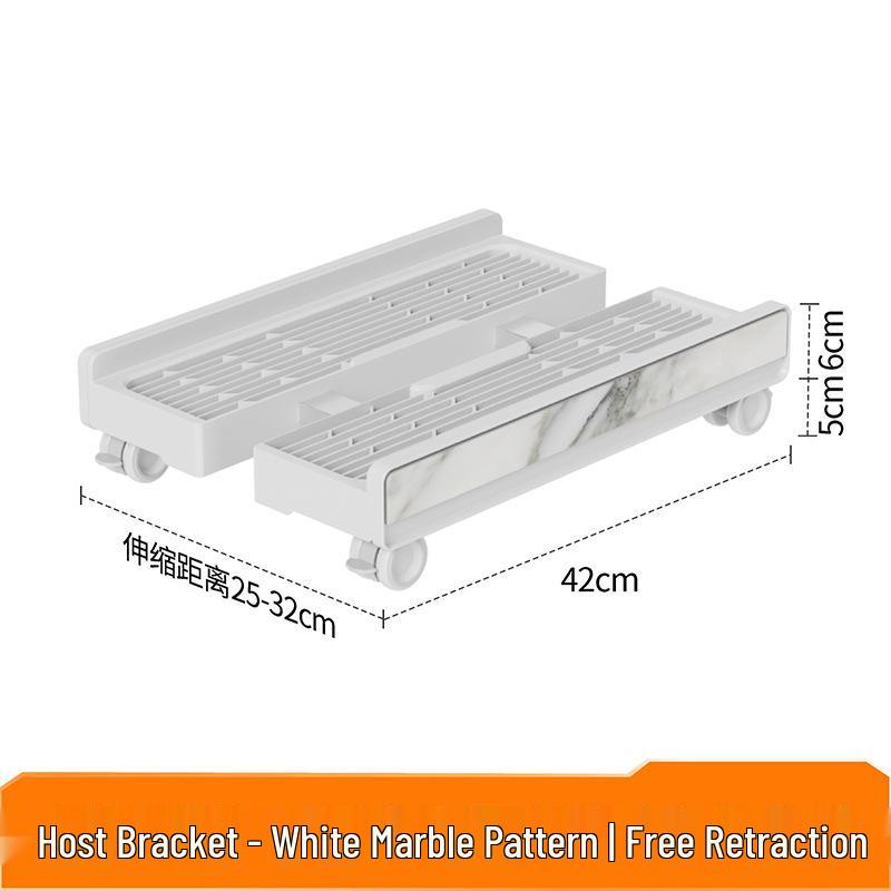 Base per Computer su Ruote con Scaffale di Stoccaggio Telescopico