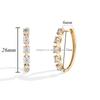 Round Cut Lab Created Moissanite Diamond Five Stone Hoop Earrings In Over Sterling Silver Jewelry for Women