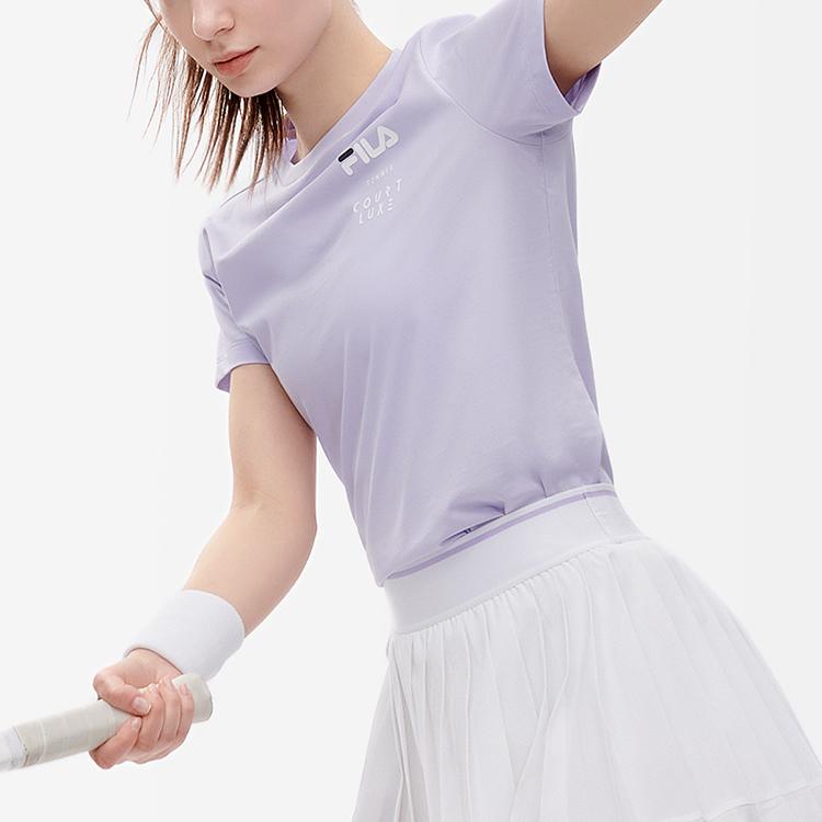 New FILA Athletics T Shirt Women's Light Purple A11W223111F-PU