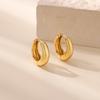 Classic Hoop Earrings For Women Gold Color Stainless Steel Round Circle Earrings Small Ear Buckle Punk Christmas Jewelry Gift