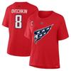 Alexander Ovechkin Washington Capitals Fanatics Najlepszy Strzelec Wszech Czasów Karikatura Koszulka Czerwona Miękka Vintage Codzienna Koszulka