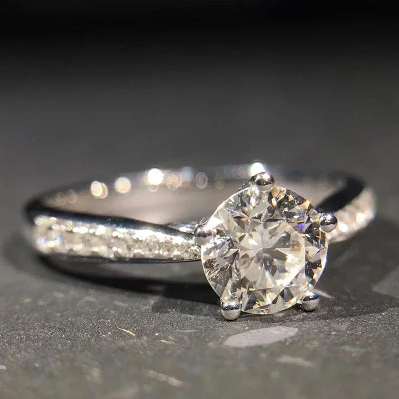 New Trendy Wedding Rings For Women Luxury Cubic Zirconia Crystal Temperament Elegant Engagement Band Jewelry Bulk