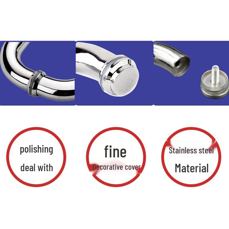 Longdai Modern Minimalist 304 Stainless Steel Glass Door Handle