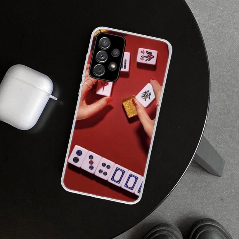 Creative Mahjong Phone Case Cover for Samsung Galaxy A12 A22 A32 A52 A72 A02S A51 A50S A31 A20S A10S Note 20 Ultra 10 Plus Galax
