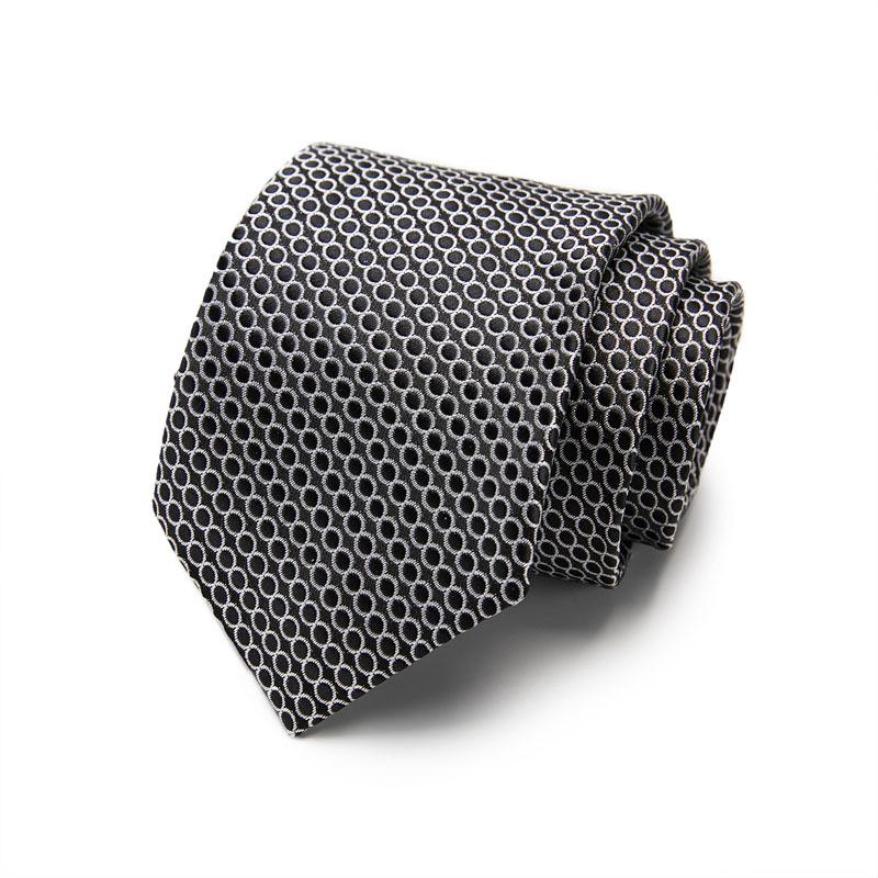 Men's 7.5cm Jacquard Polyester Striped Tie for Formal Business or Interviews